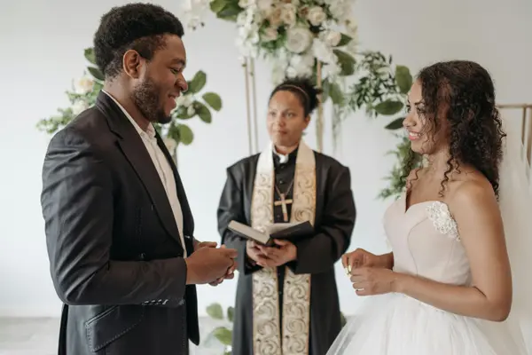 a female minister marrying a couple from Concordia Lutheran Church houston in Houston, TX - church near me